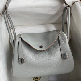 Copy Hermes Lindy 26 Handmade Bag In Blue Glacier Clemence Leather HMSQLHM7H8P