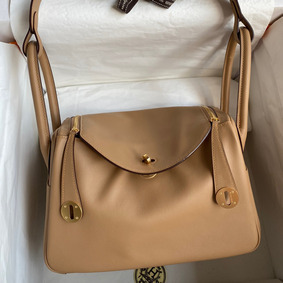 Hermes Lindy 26 Handmade Bag In Chai Swift Calfskin 1:1 Replica HMSLFHM543B