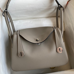 Fake Hermes Lindy 26 Handmade Bag In Gris Asphalt Evercolor Leather HMSQLGPT156