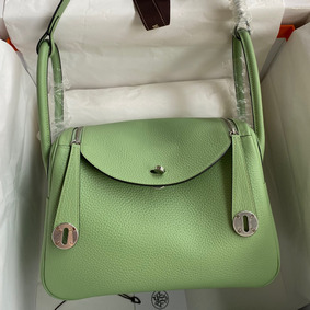 Cheap Hermes Lindy 26 Handmade Bag In Vert Cypres Clemence Leather HMS82W3QM24