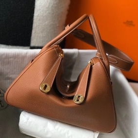 Hermes Lindy 26cm Bag In Gold Clemence Leather GHW 1:1 Replica HMS8TC3A117