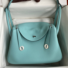 1:1 Replica Hermes Lindy 30 Handmade Bag In Blue Atoll Clemence Leather HMS78GOKL6L
