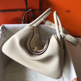 Imitation Hermes Lindy 30cm Bag In Beton Clemence Leather GHW HMSA4XHU2LL