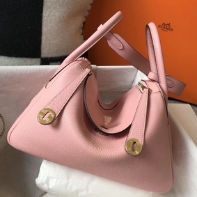 Hermes Lindy 30cm Bag In Pink Clemence Leather GHW Top Replica HMS4UKHFBI5