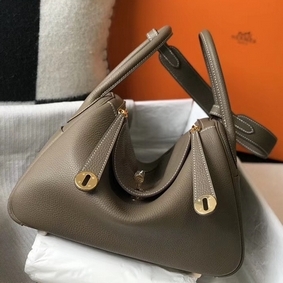 1:1 Replica Hermes Lindy 30cm Bag In Taupe Clemence Leather GHW HMSZ1124C9F