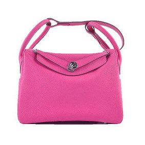 Hermes Lindy 30CM Grainy Leather Shoulder Bag H6207 Rosy Replica HMSZ40F8UPM