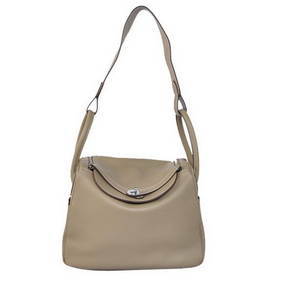 Fake Hermes Lindy 30CM Havanne Handbags 1057 Grey Leather Silver Hardware Handbags HMS5MC54896