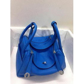 Top Replica Hermes Lindy 30CM Original Leather Shoulder Bag HLD30 Blue HMSTQ6P6IOL