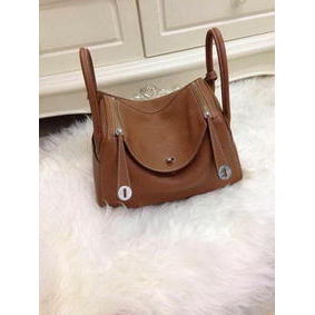 Hermes Lindy 30CM Original Leather Shoulder Bag HLD30 Brown Replica HMS487O9RV3