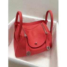 Copy Hermes Lindy 30CM Original Leather Shoulder Bag HLD30 Light Red HMS4L2XZM62