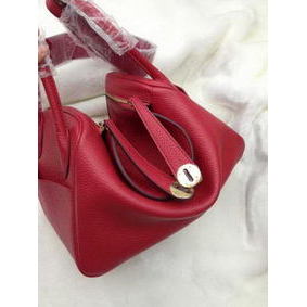 Cheap Hermes Lindy 30CM Red Leather Shoulder Bag HLD30 Gold HMSN7TOZ496