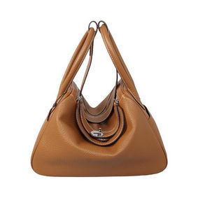 Hermes Lindy 30CM Wheat Grainy Leather Havanne Shoulder Bag Replica HMS0819ZST2