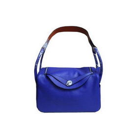 Hermes Lindy 34CM Shoulder Bag in Blue Grainy Leather Replica HMSCT06M19L