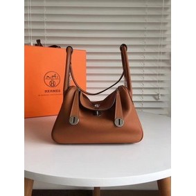 Replica Hermes Lindy Original Togo Leather Bag 5086 Brown HMS9120N9NI