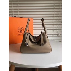 Hermes Lindy Original Togo Leather Bag 5086 Grey Top Replica HMSKA798GI3