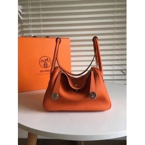 Imitation Hermes Lindy Original Togo Leather Bag 5086 Orange HMSZ334IF52