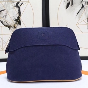 Cheap Hermes Medium Bolide Travel Case In Blue Electric Cotton HMS123SW7W8