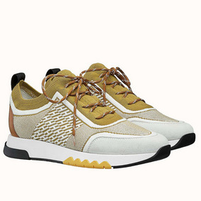 Knockoff Hermes Men's Addict Sneakers In Multicolore Knit HMSFI71C815