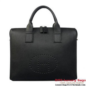 Hermes Mens Briefcase Calf Leather H1289A Black HMS63H8WPGM