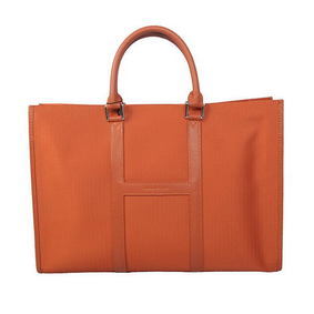 Cheap Hermes Mens Briefcase Canvas & Leather H1691 Orange HMSJU0GKOJ5