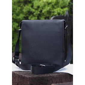 Hermes Messenger Bag Original Calf Leather H80014 Black Top Replica HMSZ1MG8F49