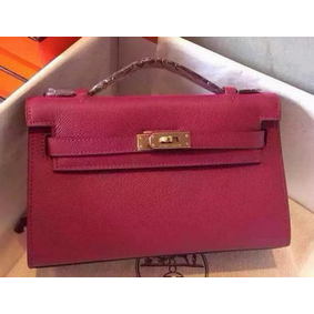 Hermes MINI Kelly 22cm Tote Bag Calfskin Leather K22 Peach Replica HMSXEQ1XD78
