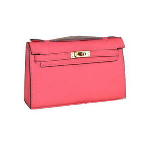 Hermes MINI Kelly 22cm Tote Bag Calfskin Leather Light Red Top Replica HMS44LJ2AHJ