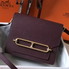 Fake Hermes Mini Sac Roulis 18cm Bag In Burgundy Evercolor Calfskin HMSPHXK5IRB