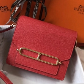 Imitation Hermes Mini Sac Roulis 18cm Bag In Red Evercolor Calfskin HMS4VI6195N
