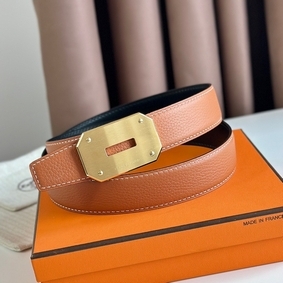Best Quality Hermes Neo Reversible Belt 32MM in Gold Clemence Leather HMSLSXK43GV