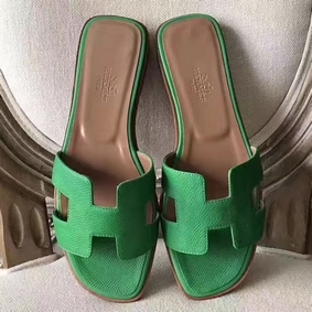 Imitation Hermes Oran Sandals In Bamboo Epsom Leather HMSLQ650D1D