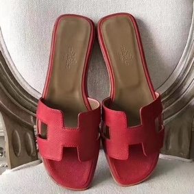 Hermes Oran Sandals In Red Epsom Leather Replica HMSJJQZ543J