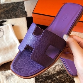 Hermes Oran Slide Sandals In Crocus Epsom Calfskin 1:1 Replica HMSKMAB620X