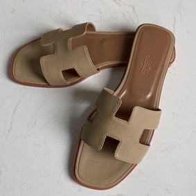 Best Quality Hermes Oran Slide Sandals In Trench Epsom Calfskin HMS3M11OJ0W