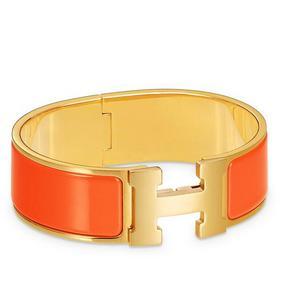 First-class Quality Hermes Orange Enamel Clic Clac H PM Bracelet HMS2606FUY3
