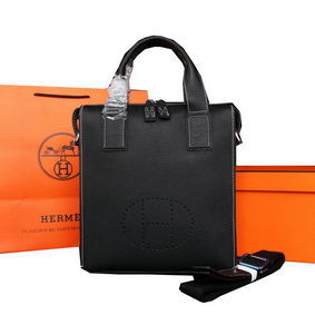Hermes Original Calf Leather Tote Bag M86682 Black 1:1 Replica HMSR5TPG0NN
