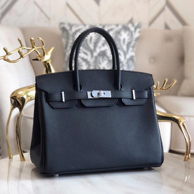 Best Quality Hermes original Epsom Leather HB35O black&silver Metal HMSQA91D07S