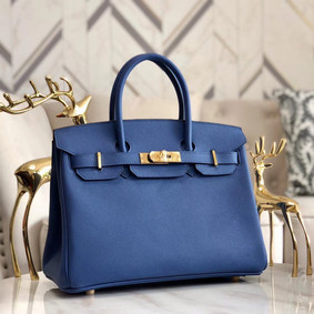Knockoff Hermes original Epsom Leather HB35O blue&gold Metal HMSJVH9HIZL