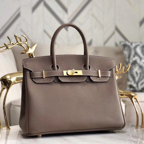 AAA Hermes original Epsom Leather HB35O grey&gold Metal HMSGP8KUYMX