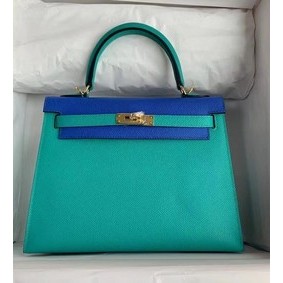Hermes Original Epsom Leather KEL2578 skyblue&Electro optic blue HMSY814VG2W