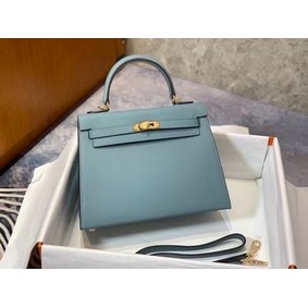 Hermes Original Epsom Leather KEL2578 skyblue Top Replica HMSB066G4OB