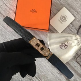 Imitation Hermes original epsom leather Kelly belt H069853 black HMSSYTO1HU5