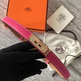 Copy Hermes original epsom leather Kelly belt H069853 rose HMS33AB927K
