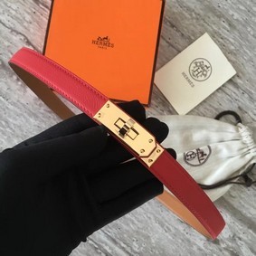 Hermes original epsom leather Kelly belt H069854 red gold plated metal Top Replica HMS6830OZ4S