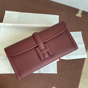 Hermes Original Espom Leather Clutch 37088 claret Replica HMSUNV551E2