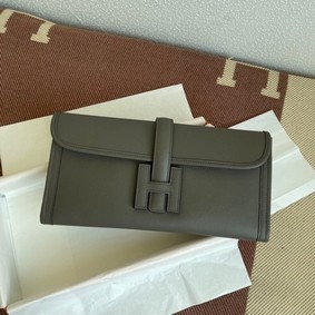Hermes Original Espom Leather Clutch 37088 dark gray 1:1 Replica HMS3ORZ4QQV