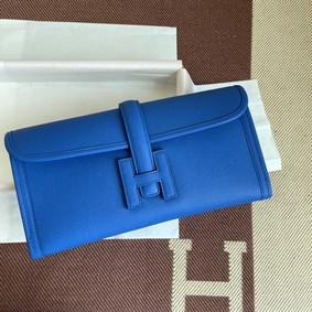 Hermes Original Espom Leather Clutch 37088 optic blue Top Replica HMSZ04SHEX7