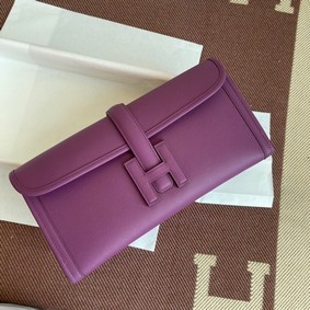 Hermes Original Espom Leather Clutch 37088 purple Replica HMSCREV16Q7