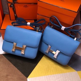Cheap Hermes Original Espom Leather Constance Bag 5333 blue HMS1P9EIRQL