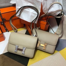 Hermes Original Espom Leather Constance Bag 5333 light gray Replica HMSZ40E5DRL